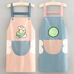 Waterproof and Oil-Proof Household Kitchen Apron, Fashionable Korean Style Adult Workwear for Cooking and Cleaning, Stain-Resistant Work Clothes