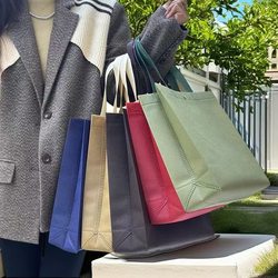 Canvas Bag, Canvas Tote Bag, Laminated Zipper Cotton Eco-Friendly Shopping Bag