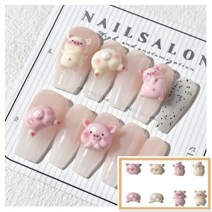 
Nail Art Accessories Internet Celebrity Little Pig Cute Cartoon Pink Pig Head Butt Resin Accessories Wearable Nail Accessories