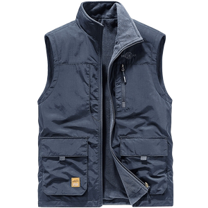 
Autumn and winter double-sided vest men's outdoor sports tops multi-pocket fleece warm vest vest vest horse clip jacket