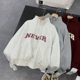 Sweatshirt long-sleeved spring new letter print loose lazy style versatile top for women B#11
