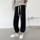 Bid -footed pants female autumn and winter large size loose fat mm plus velvet thickened light core down black Snow Shipper and draws rope pants