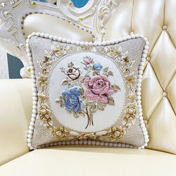 European-Style Sofa Pillow Cushion Cover, Luxurious Living Room, Nordic Pillow, Headboard Backrest, Large Waist-Protecting Cushion, Removable and Washable