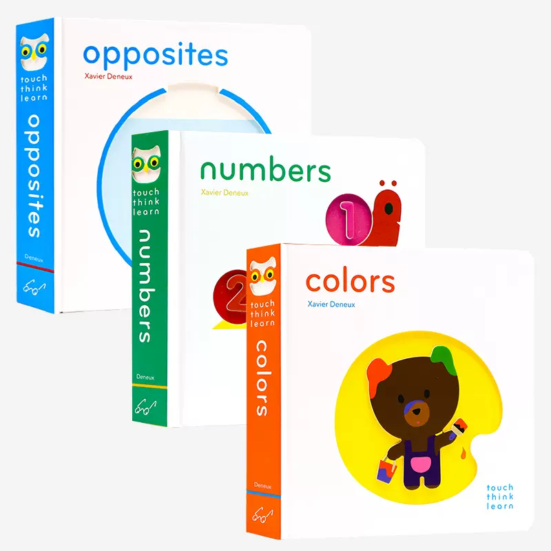 TouchThinkLearn系列3册numbers数字Colors颜色Opposites 英文原版绘本