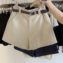 Old Money Style Women's Washed Cotton Shorts 2026 Spring/Summer New Korean Version Versatile Straight-Leg Pants Wide-Leg Casual Three-Quarter Pants Hot Pants