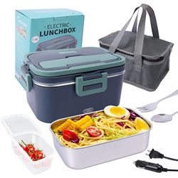 New large-capacity 1.8L heated and insulated portable lunch box home car two-in-one stainless steel electric lunch box