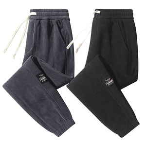 
Clearance and pick up corduroy casual pants for men's autumn and winter plus velvet loose ties for feet versatile large size sweatpants