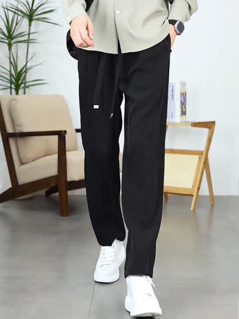 Men Classic Four Seasons Casual Pants Loose Straight Casual Anti-wrinkle Clothing Formal Trousers