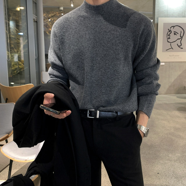 MRCYC autumn and winter half turtleneck sweater for men, Korean style ...