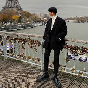 Mrcyc autumn and winter mid -length windbreaker men's trendy casual suit jacket tide brand Xifu woolen coat men