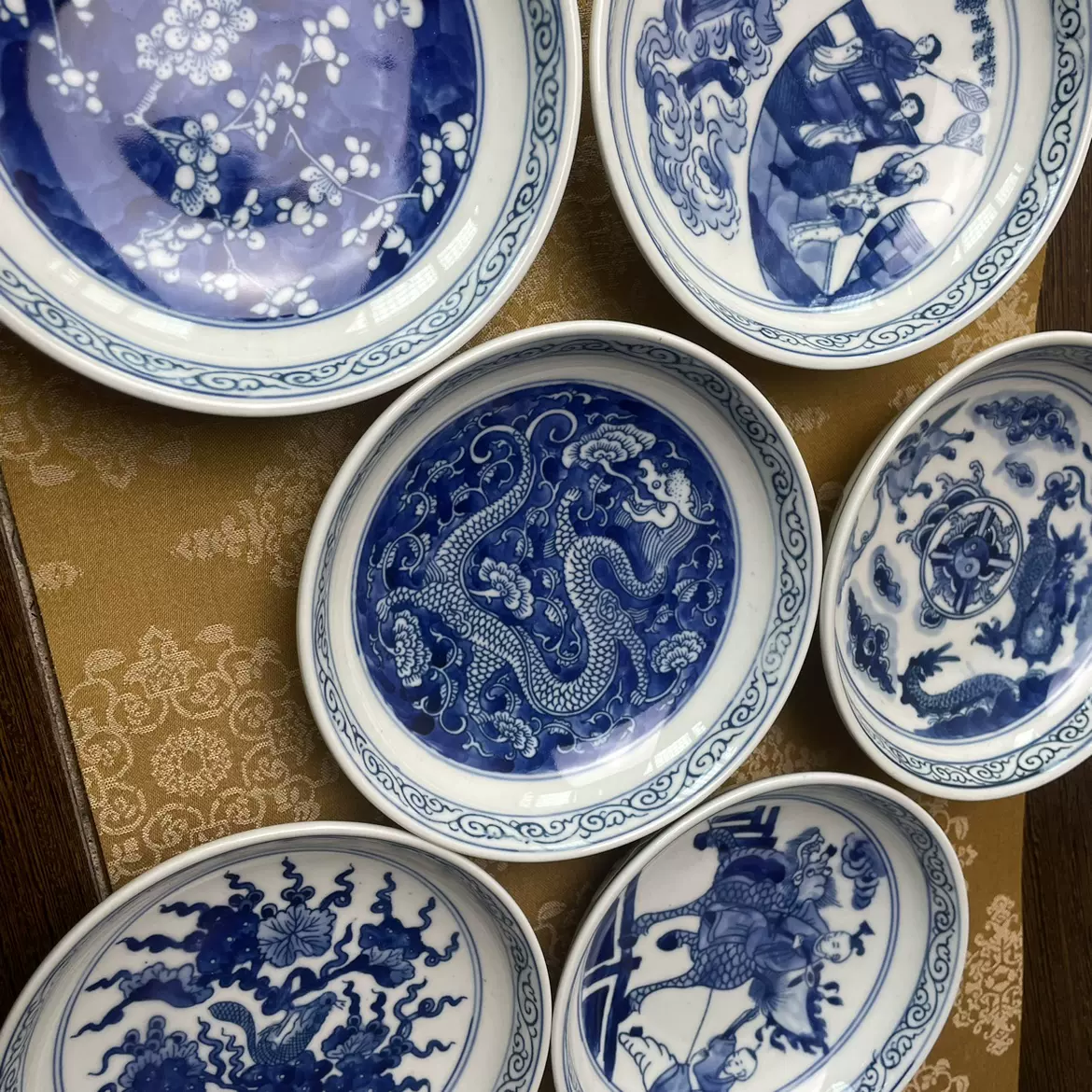 古玩 江西景徳鎮名瓷 黄地粉彩花紋 煎茶碗四客