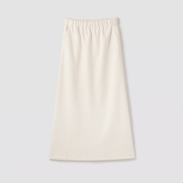 Aike elastic waist skirt 2024 winter commuting style elastic waist slimming and slit mid-length A-line skirt
