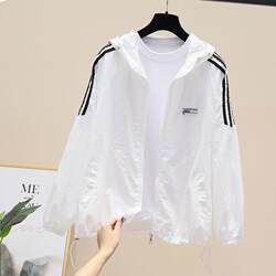 2026 New Summer Style Women's Thin Hooded Sun Protection Clothing Loose Casual Breathable Anti-Uv Cardigan Short Jacket