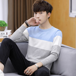 Men's Long-Sleeved T-Shirt, Pure Cotton, Thin Style, Spring and Autumn Knitwear, Autumn and Winter Inner Layer, Warm Top, Base Layer Shirt