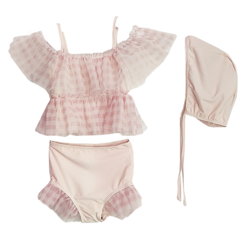 Swimsuit girl plaid split skirt bikini
