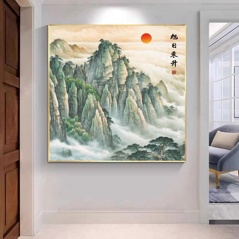 猛虎 虎嘯山林 掛軸 老虎挂画下山虎上山虎玄关客厅办公室墙面壁画虎啸山林猛虎卷轴画