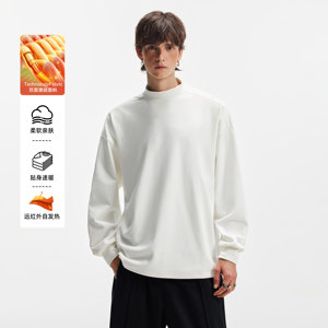 NEVERNEED double-sided velvet half turtleneck German velvet long-sleeved T-shirt for men and women in autumn and winter warm inner tops and bottoming shirts