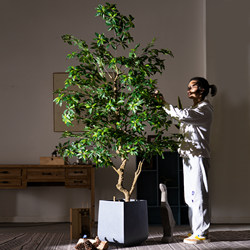 Extra-Large Artificial Flower Tree with Hanging Bell-Shaped and Horse-Drunken Wood-Like Branches, Simulated Green Plant, Artificial Tree Branches for Indoor Shop Decoration