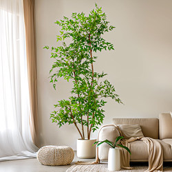 Simulated Green Plant Nandina Bamboo Living Room Decoration Ornaments Bionic Fake Tree Fake Flower Tree Indoor Entrance Floor-Standing Potted Plant