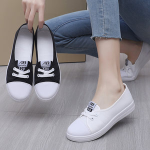 Internet celebrity white shoes for women 2026 spring shallow mouth sneakers summer breathable canvas shoes comfortable and versatile shoes for women