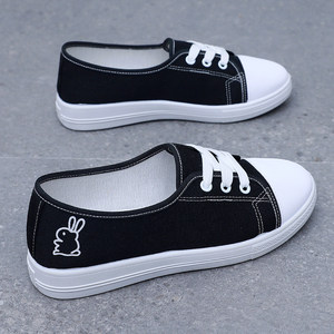 
2026 summer new style canvas shoes, flat women's shoes, Korean version, versatile black cloth shoes, casual ins student sneakers