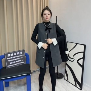 
2025 Women's Fashion Suit Single-breasted Vest Jacket Feifei Trimming Splicing Small Shirt Western Style Age-Reducing Two-piece Set for Women