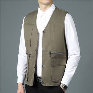 
Photography vest horse clip daddy suit casual vest. Spring, summer and autumn vest men's multi-pocket middle-aged and elderly fishing large size
