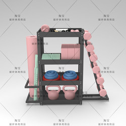 Dumbbell Rack, Sports and Fitness Equipment Storage Rack, Home Basketball Rack, Kettlebell, Yoga Mat Storage Rack with Wheels