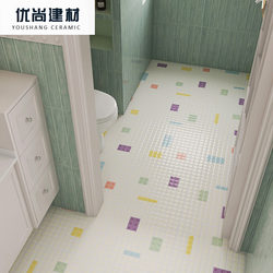 French-Style Dopamine-Inspired Bathroom Tiles, Kitchen and Bathroom Wall and Floor Tiles, Popping Candy Pattern Tiles, Colorful Small Square Tiles