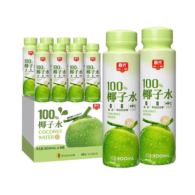 海南特产春光100%椰子水整箱300ml饮料NFC柠檬味椰青水椰子