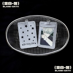 Meteor Shower* Original Leather 3inch Small Card Holder Women's High School Style Decorative Neck Hanging Work Badge