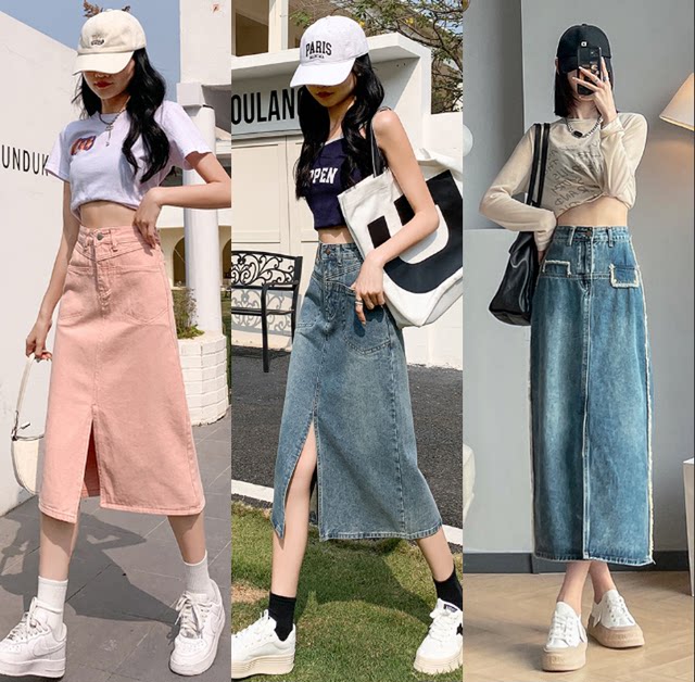 Elegant retro high waist fashionable Korean version of work date slim A-shaped skirt summer age-reducing versatile and beautiful women