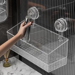 Suction Cup Storage Rack for Bathroom Sink, Toilet, and Restroom, No-Drill Wall-Mounted Storage Solution