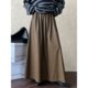 Retro Pu leather drooping half skirt female autumn high waist lace lace pleated mid -length skirt 9695 strong women's clothing
