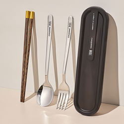 Portable Tableware Chopsticks and Spoon Set for One Person, Spoon and Chopsticks for Office Workers and Middle School Students, Chopsticks Storage Personal Box