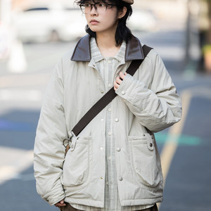 
Winter style retro splicing lapel cotton coat for men and women, trendy brand loose casual and versatile couple wear, thickened cotton coat