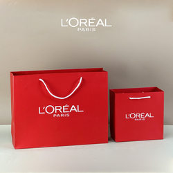 Free Shipping L'Oreal Gift Bag Handbag Paper Bag Gift Box Bag Cosmetic Bag Large Size Authentic Red