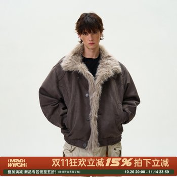 MADWITCH retro old mountain sculpture thickened cotton clothing