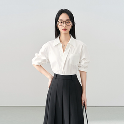 Miss Bird White V-Neck Shirt Women's Summer Interview Suit Workplace Commuting Formal Short-Sleeved Professional Shirt