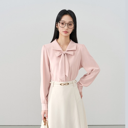 Miss Bird's Pink Shirt for Women, Spring Teacher Outfit, Professional Attire Top, Interview Commuting Formal Wear, Chiffon Shirt