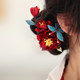 Butterfly hairpin red camellia cheongsam antique style toasting attire Chinese hairpin hair accessories bridal headwear