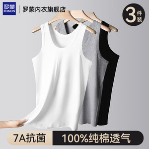 
Lomon men's vest pure cotton all cotton summer thin hurdle sports sweat-absorbing white old man's sweat shirt