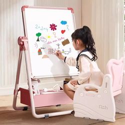 Japanese High-End Light Luxury Children's Drawing Board, Home-Use Magnetic Stand-Type Double-Sided Teaching Blackboard, Baby Graffiti Whiteboard
