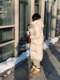 LICKYSENIOR Limited high-end line cashmere wool collar white goose velvet jacket for women in winter new thickened warmth

