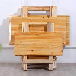 Portable Solid Wood Folding Table for Home Use, Simple Small Table for Eating, Outdoor Night Market Stall Dining Table, Rental Study Desk