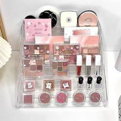 Multi-Layer Ladder Display Stand Acrylic Transparent Nail Polish and Cosmetics Storage Box Badge Holder Office Desk Organizer