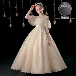 Girls' Dress, Flower Girl Wedding Dress, Little Girl's Wedding Dress, Piano Performance Costume, Kidsren's Classy Host Princess Dress