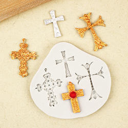 Cross-Shaped Fondant Cake Mold Silicone DIY Chocolate Baking Tool European Retro Cake Decoration Pattern