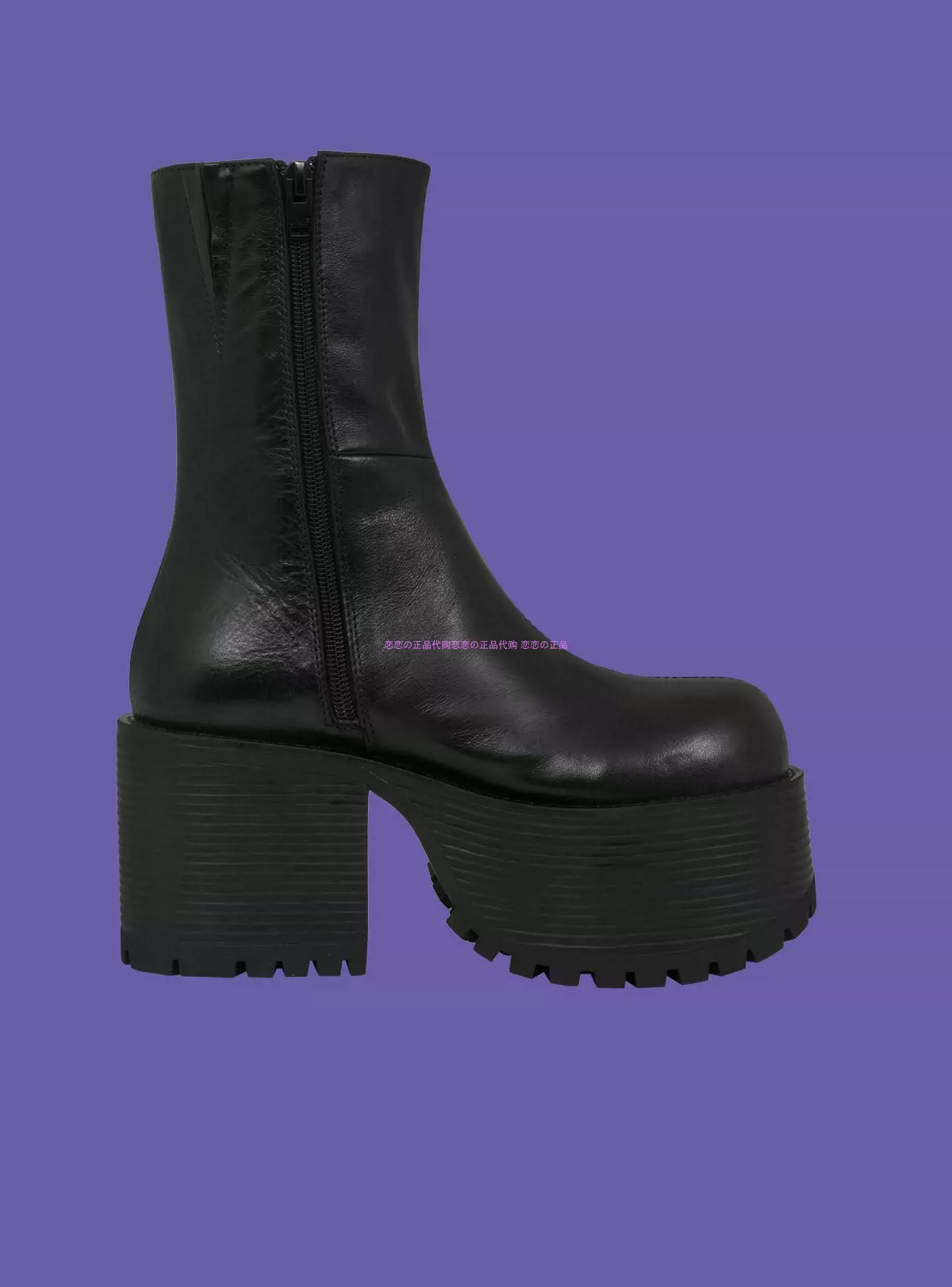 代购UNIF *Slug Boot 超高跟厚底防水台侧拉链短靴正品-Taobao