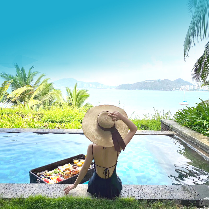 三亚旅游别墅泳池亲子自由行5天4晚机票往返加亚特兰蒂斯酒店套餐